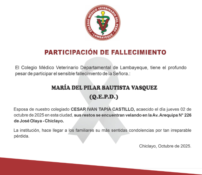 Comunicado - Participación de fallecimiento